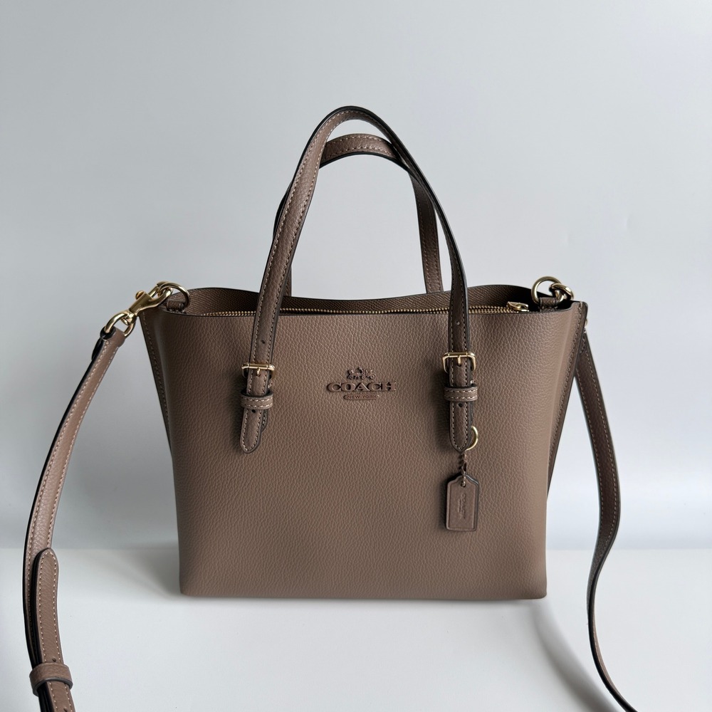 Coach Mollie Tote 25 Dark Stone Leather Crossbody CV966